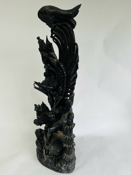 楽天市場】【中古】ガルーダ鳥に乗るヴィシュヌ神 黒檀像 H60cm 7.6Kg 