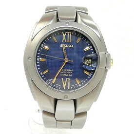 【中古】SEIKO セイコー 腕時計 8F32-004A メンズ クォーツ チタニウム パーペチュアルカレンダー★サイズ小