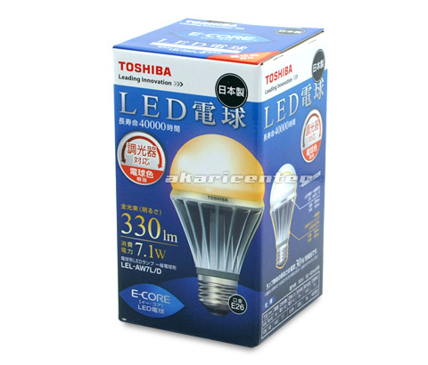 楽天市場】【未使用品】東芝 LED電球 E26口金 電球色 330lm 調光器具
