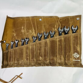 【未使用】ラチェットレンチセット - 12本組 8-19mm ブラック超軽量デュアルユースレンチ - CR-V 72歯ラチェット - 防水ワックス布収納袋付き