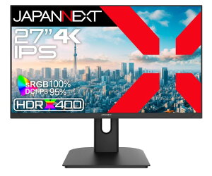 JAPANNEXT 27C` IPSpl 4K(3840x2160)𑜓x tj^[ JN-i27U HDMI DP sRGB:100% DCI-P3:95% HDR400 y2Nz