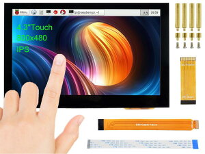 waveshare 4.3C` DSI LCDfBXvC Raspberry Pi 4B/3B+/3A+/3B/2B/B+/A+/Compute Module 3+/3/4 800×480 ^b`XN[eʐIPSXN[j^[ Raspbi