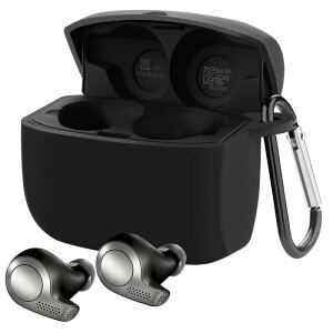 Geekria �V���R�� �J�o�[ �݊��� �J�o�[ Jabra Elite Active 65t �Ή� True Wireless Earbuds �[�d�P�[�X�[�d�P�[�X�J�o�[ �O���J�o�[ �L�[�z���_�[�t�b�N�t���A�[�d�|�[�g�A�N�Z�X�\ (Black)
