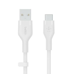 Belkin USB-A to USB-C シリコンケーブル iPad mini / iPad Pro / iPad Air / Galaxy / Androidスマートフォン対応 高耐久 USB-IF認定 1M ブラック BOOST CHARGE↑Fl