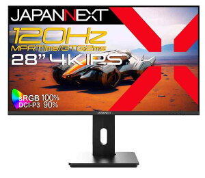 JAPANNEXT 28�C���` IPS�p�l������ 120Hz/1ms(MPRT)�Ή� 4K(3840x2160)�𑜓x �Q�[�~���O���j�^�[ JN-28IPS120UHD-HSP HDMI2.1 DisplayPort sRGB:100% DCI-P3:9