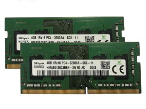 SK Hynix 8GB �L�b�g (2 x 4GB) DDR4 3200MHz PC4-25600 1.2V 1R x 16 SODIMM �m�[�g�p�\�R�� RAM ���������W���[�� HMA854S6CJR6N-XN OEM�p�b�P�[�W