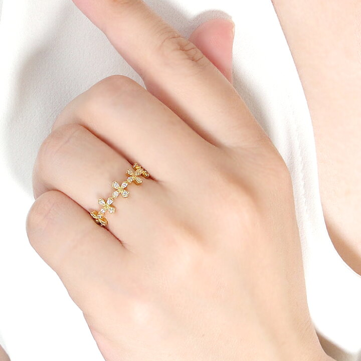 楽天市場】K18YG ダイヤモンド クロス リング【0.15ct】【送料無料 