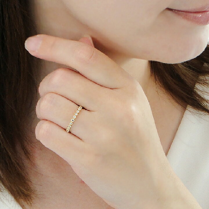 楽天市場】K18YG【0.4ct】ミル打ち ダイヤモンド フルエタニティリング 