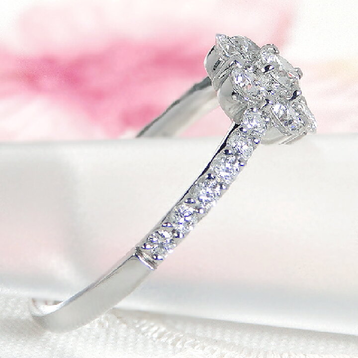 楽天市場】Pt900【0.60ct】ダイヤモンド フラワー リング 動画あり  