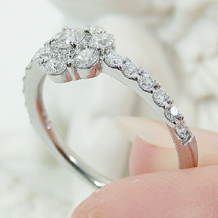 楽天市場】Pt900【0.60ct】ダイヤモンド フラワー リング 動画あり 