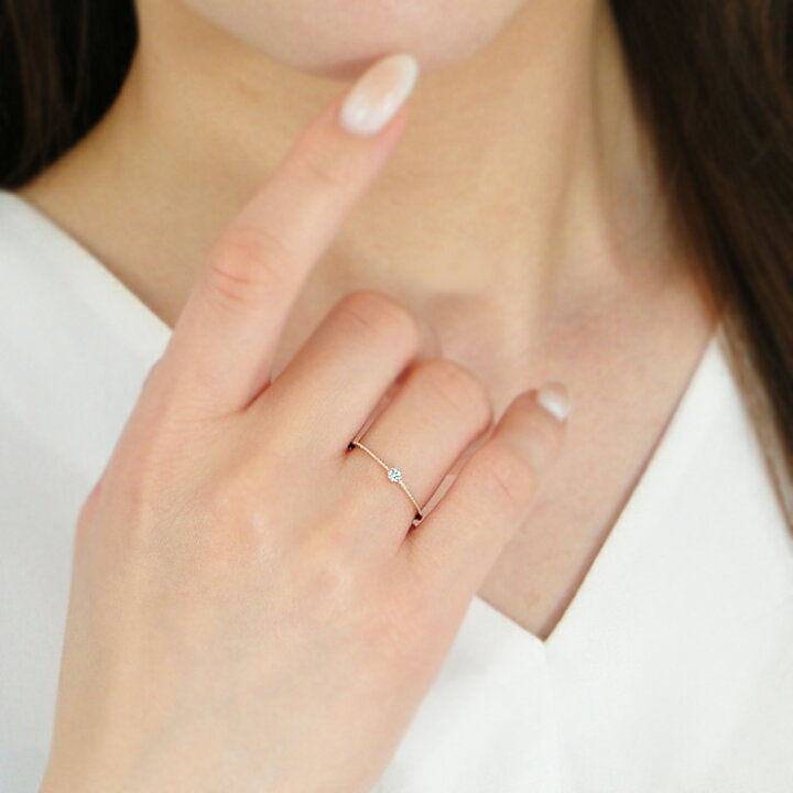 楽天市場】当店おすすめ！K10YG【0.03ct】一粒 ダイヤモンド リング 