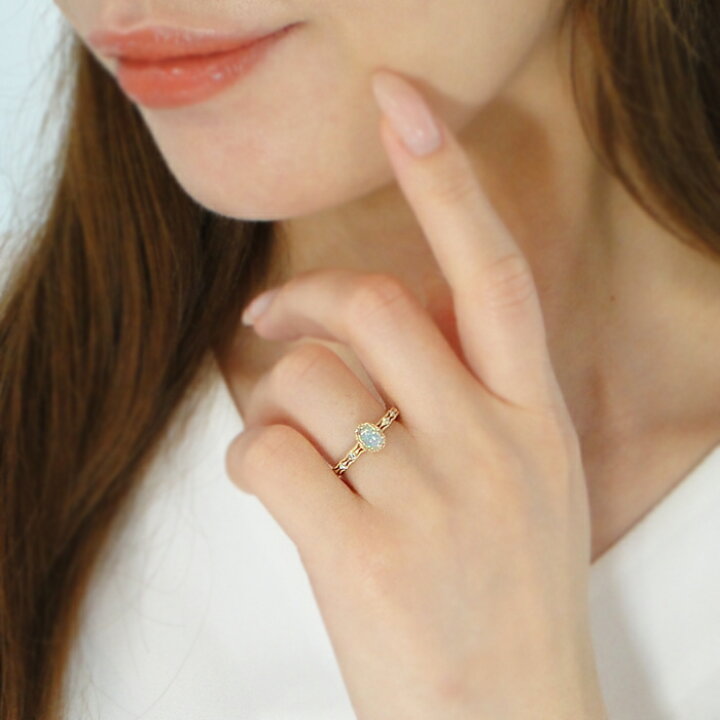 楽天市場】K18YG オパール ダイヤモンド アンティーク リング 【送料  