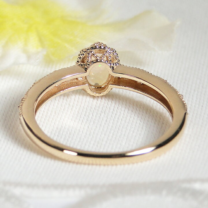 楽天市場】K18YG オパール ダイヤモンド アンティーク リング 【送料  