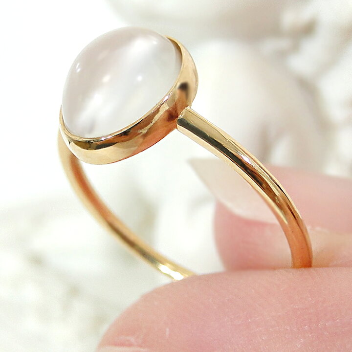 楽天市場】K18YG ムーンストーン リング 【送料無料】【代引手数料無料  