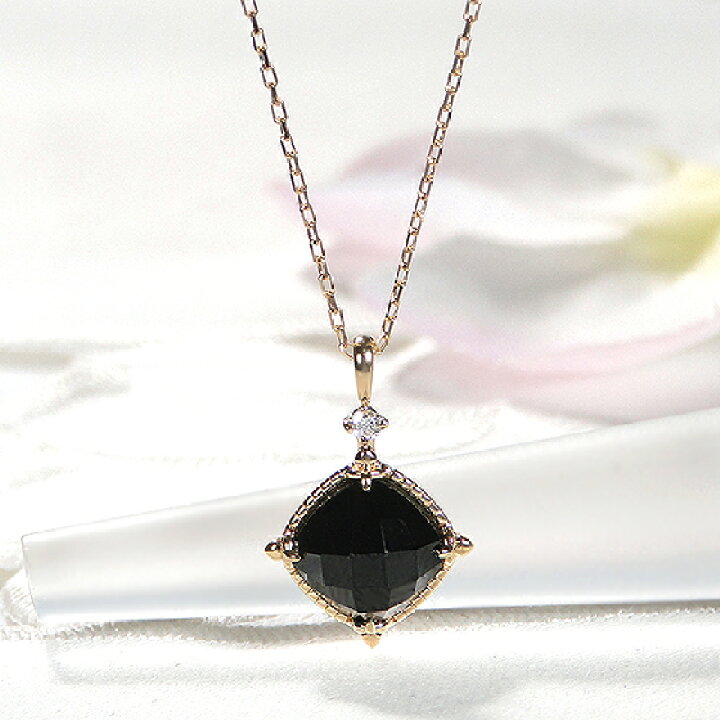 楽天市場】K18YG チェスカット オニキス ネックレス 【送料無料】【代  