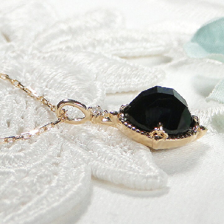 楽天市場】K18YG チェスカット オニキス ネックレス 【送料無料】【代  