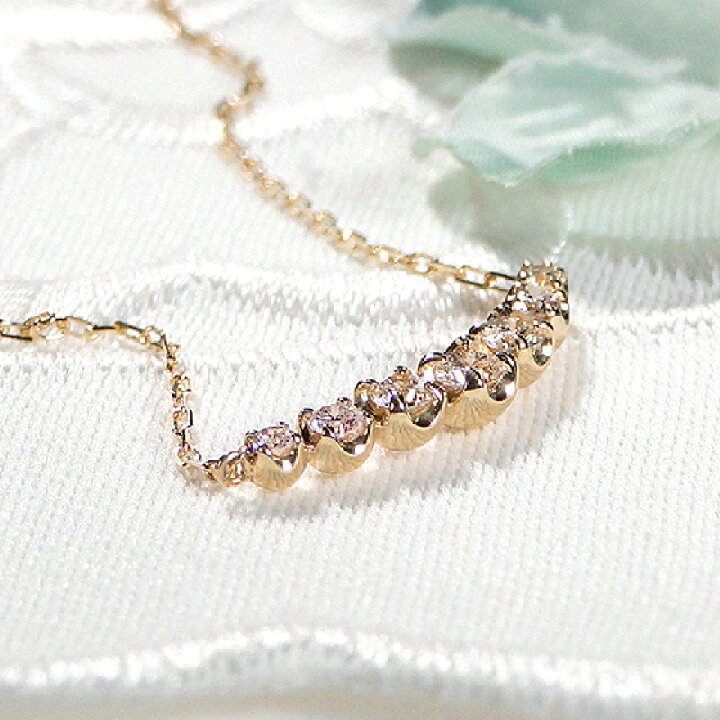 楽天市場】K18YG ダイヤモンド ライン ネックレス【0.20ct】【送料無料 
