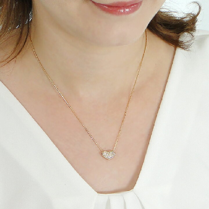 楽天市場】K18YG 【0.50ct】ダイヤモンド ハート パヴェ ネックレス 
