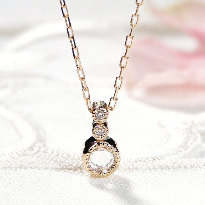 楽天市場】K18YG ローズカット ダイヤモンド ネックレス【0.05ct 