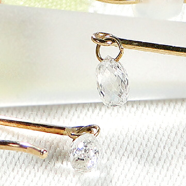 楽天市場】K18YG ブリオレットカット ダイヤモンド ピアス【VSクラス 