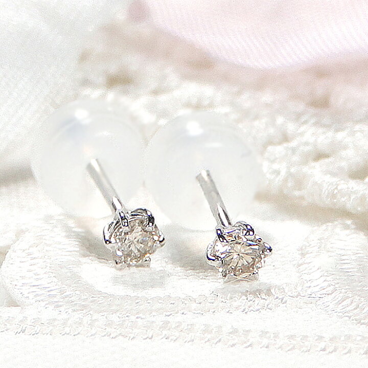 楽天市場】Pt900 一粒 ダイヤモンド スタッドピアス【0.1ct】【送料 