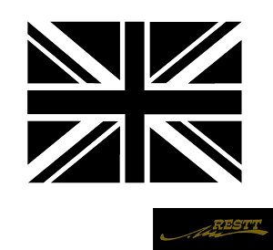 ユニオンジャック 四角デザイン ロゴ カッティングステッカー 中サイズ