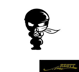 忍者　カッティングステッカー　イラスト　ロゴ　中サイズ　Ninja　Kawasaki　忍び　カワサキ　漢