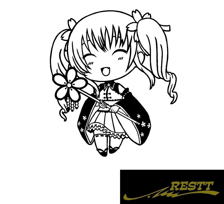 楽天市場 黄桜すい デフォルメ イラスト カッティングステッカー Ver 2 Sd 05 Restt 楽天市場店