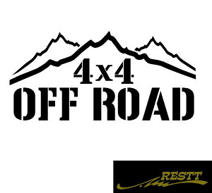 4×4 オフロード ロゴ カッティングステッカー 中サイズ