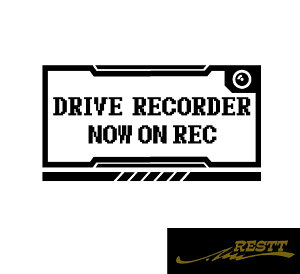 ドライブレコーダー NOW ON REC ロゴ サイバー枠 カッティングステッカー 中サイズ ドレスアップ かっこいい おしゃれ 車 アピール スポコン ドラレコ 煽り運転 対策 安全