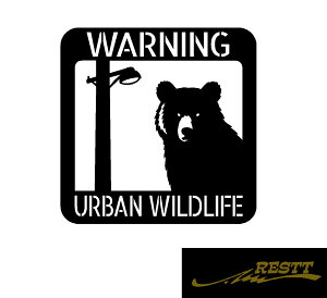 �y���������z WARNING URBAN WILDLIFE �N�} ���S ���� �J�b�e�B���O�X�e�b�J�[ ����T�C�Y �������f�U�C�� �h���X�A�b�v �� �X�e�b�J�[ ���������� �A�s�[�� ���[�j���O �댯 ���C���h