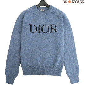 新品同様 Dior × Peter Doig ディオールオム × ピータードイグ 2021AW 143M657AT296 ロゴ ニット クルーネック セーター トップス 46482 【中古】