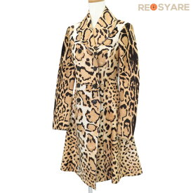 【値下】極美品 最高級 レア GUCCI グッチ レザー チェスター コート 36 レオパード ハラコ 裏地ラムレザー ヒョウ柄 ケリング 47256 【中古】