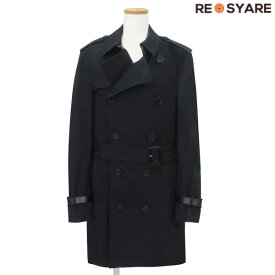 【美品 サイズ48】BURBERRY LONDON バーバリー 高級ライン トレンチ コート レザー 本革 ベルト メンズ 付属品〇 47610【中古】