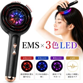 ヘッドスパEMS 電気ブラシ 頭皮ケア デバイス LED光＆EMS微振動搭載 リフレッシュ 頭皮用ブラシ ENERBOOST SCALP USB充電式 コードレス設計 スカルプケア 美容雑貨 メンズ レディース対応 SSS