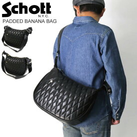 ★ポイント10倍★【送料無料】Schott(ショット) パデット レザー バナナ バッグ ショルダーバッグ メンズ レディース