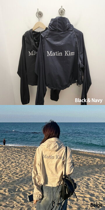 楽天市場】【正規品】MATIN CROP HOODY COATING JUMPER マーティンキム 