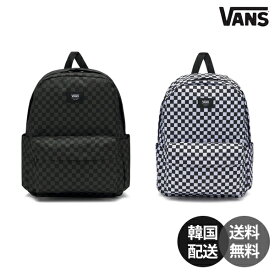 【韓国】VANS バンズ オールドスクール チェック バックパック リュック チェック柄 ブラック-チャコール ブラック-ホワイト 通勤バッグ 通学バッグ 軽量バッグ カジュアルバッグ ストリートバッグ【VANS】