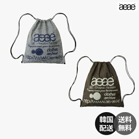 【正規品】aeae WEB LOGO GYM SACK aeae ジムサック aeae 巾着バッグ aeae チェックバッグ ジムバッグ 巾着リュック 軽量バッグ ナイロンバッグ ポリエステルバッグ ブルーバッグ グレーバッグ【aeae】