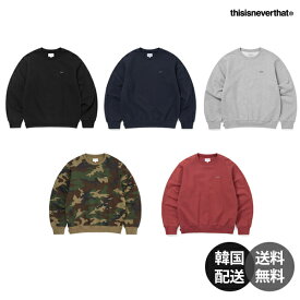 【韓国】thisisneverthat ディスイズネバーザット 韓国ファッション 韓国ストリート 正規品 スウェット トレーナー クルーネック 丸首 プルオーバー トップス オーバーサイズ ビッグシルエット ルーズフィット コットン100%【thisisneverthat】
