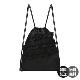 【韓国】SINOON Ruffle String Bag Ver.2 シヌーン ラッフルバッグ ストリングバッグ リュック ナップサック ナイロンバッグ 軽い 大容量 A4収納 韓国ファッション 2026新作【SINOON】