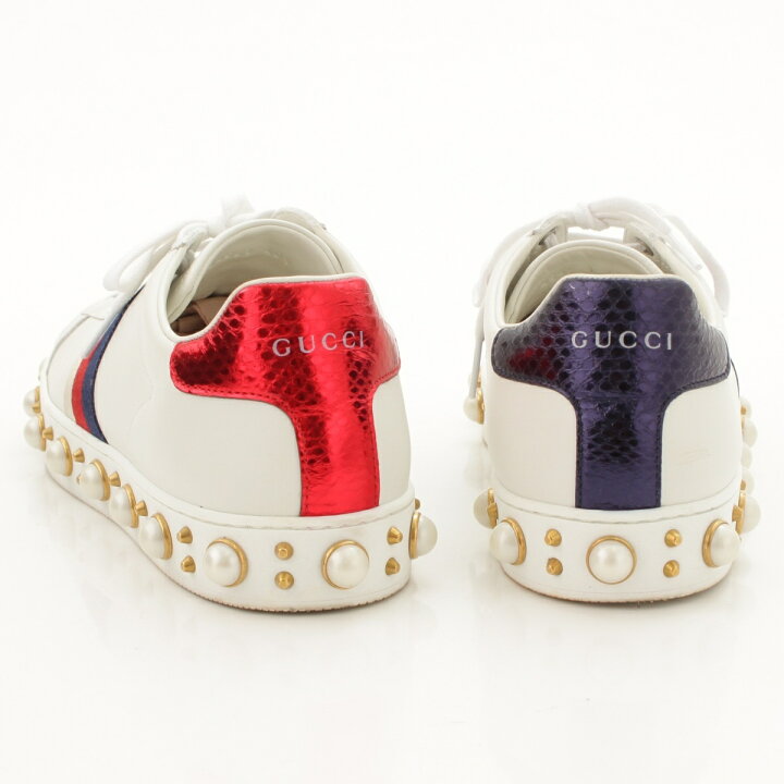 楽天市場】【グッチ】Gucci 18AW エース パール スタッズ ローカット 