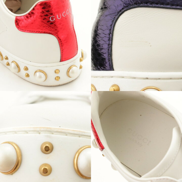 楽天市場】【グッチ】Gucci 18AW エース パール スタッズ ローカット 