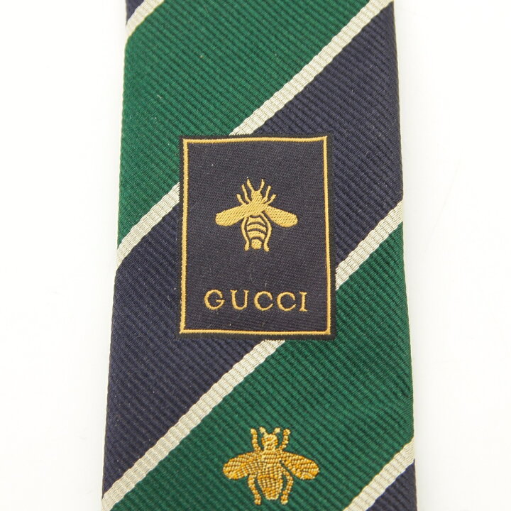楽天市場】【グッチ】Gucci スネーク ビー モチーフ レジメンタルタイ  