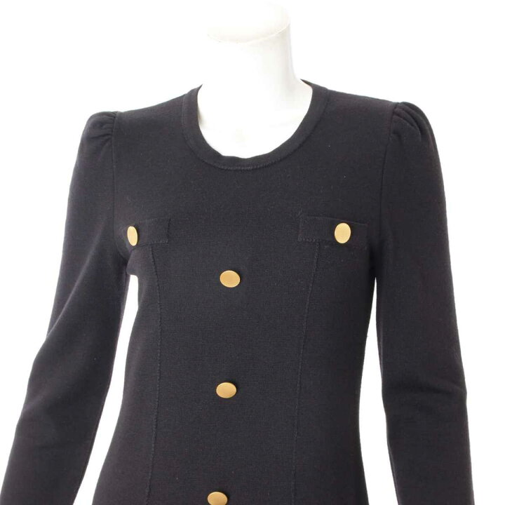 【クロエ】Chloe ボタン ニット ワンピース ブラック XS 【中古】【鑑定済・正規品保証】74654 | retro
