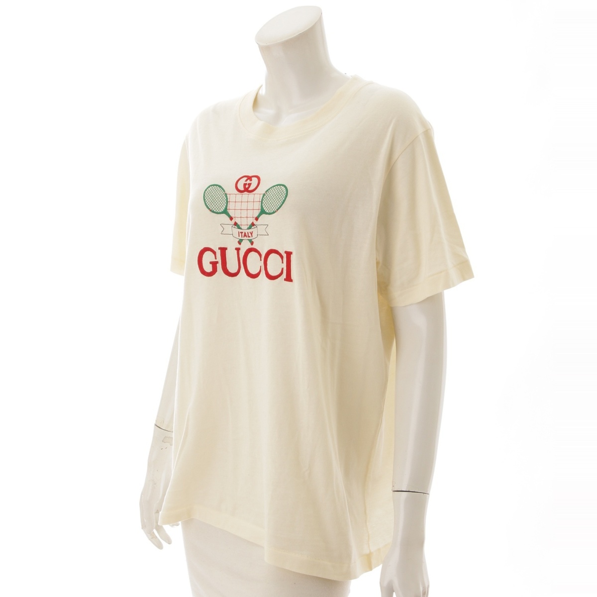 【グッチ】Gucci　テニス Tシャツ 580762 オフホワイト L 【中古】【鑑定済・正規品保証】74197 | retro