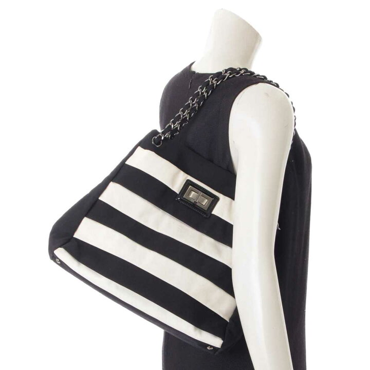 楽天市場】【シャネル】Chanel 2.55 ボーダー チェーンショルダー 