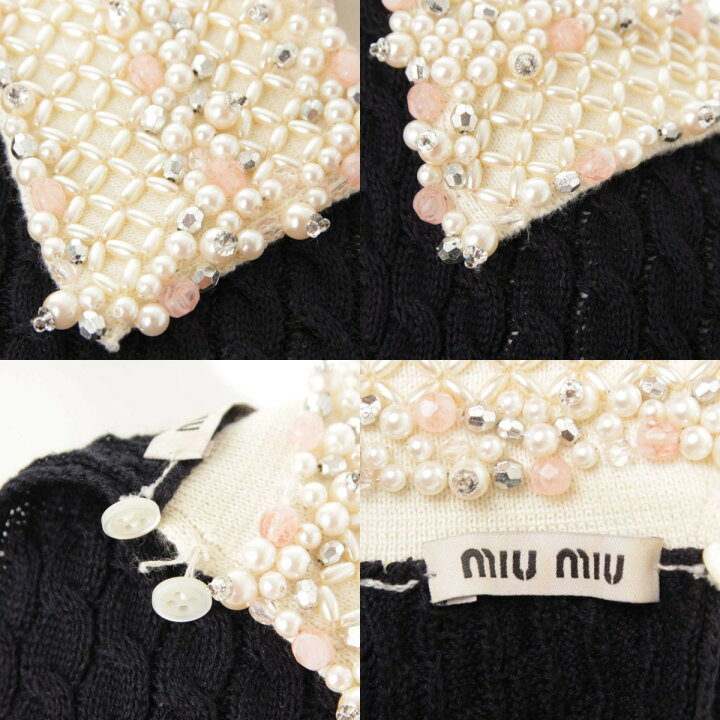 楽天市場】【ミュウミュウ】Miu Miu 襟ビジュー付き ニット トップス 