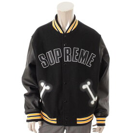 【シュプリーム】Supreme　メンズ Bone Varsity Jacket スタジャン ブラック L 【中古】【鑑定済・正規品保証】84537