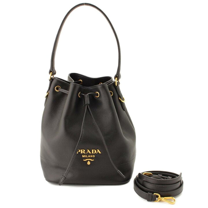 楽天市場】【プラダ】Prada 2way 巾着 レザーハンドバッグ バケット 